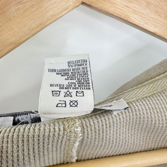 American Rag Womens Beige Waffle Knit Short Sleeve Button Up Top XL - Picture 7 of 9